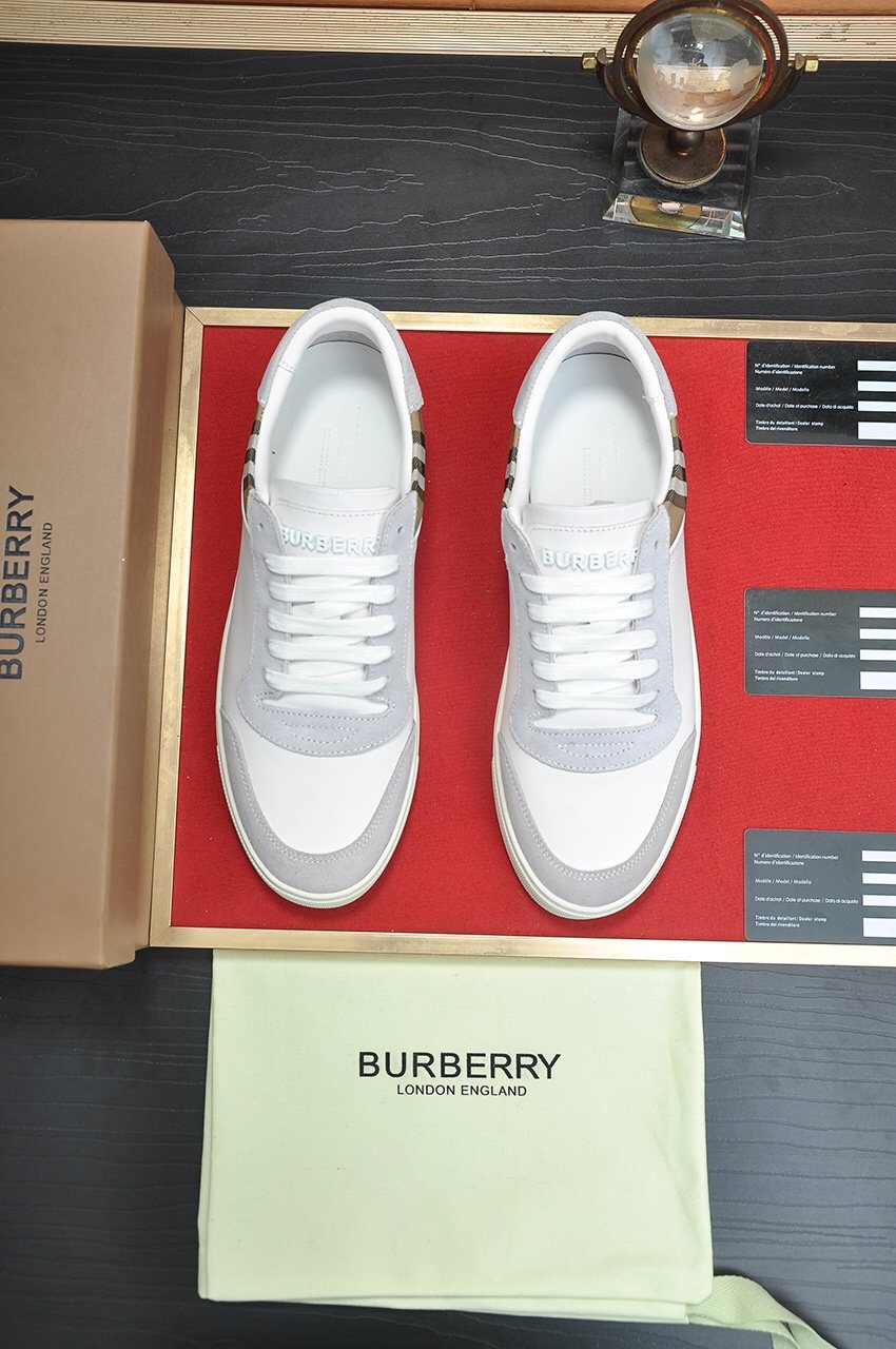 Burberry Check Panel Low-Top Sneakers - Rubber Outsole