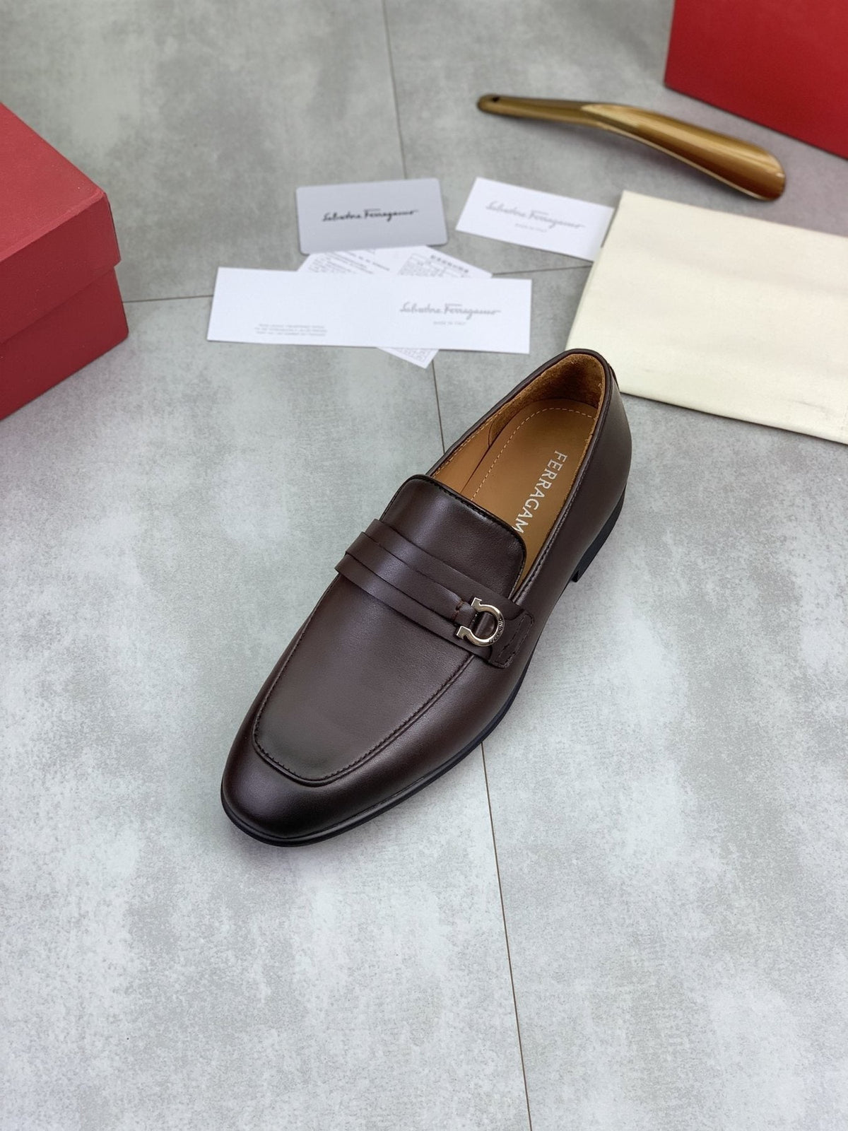 Ferragamo Men's Metal Bit Loafers - Low-Profile Heel