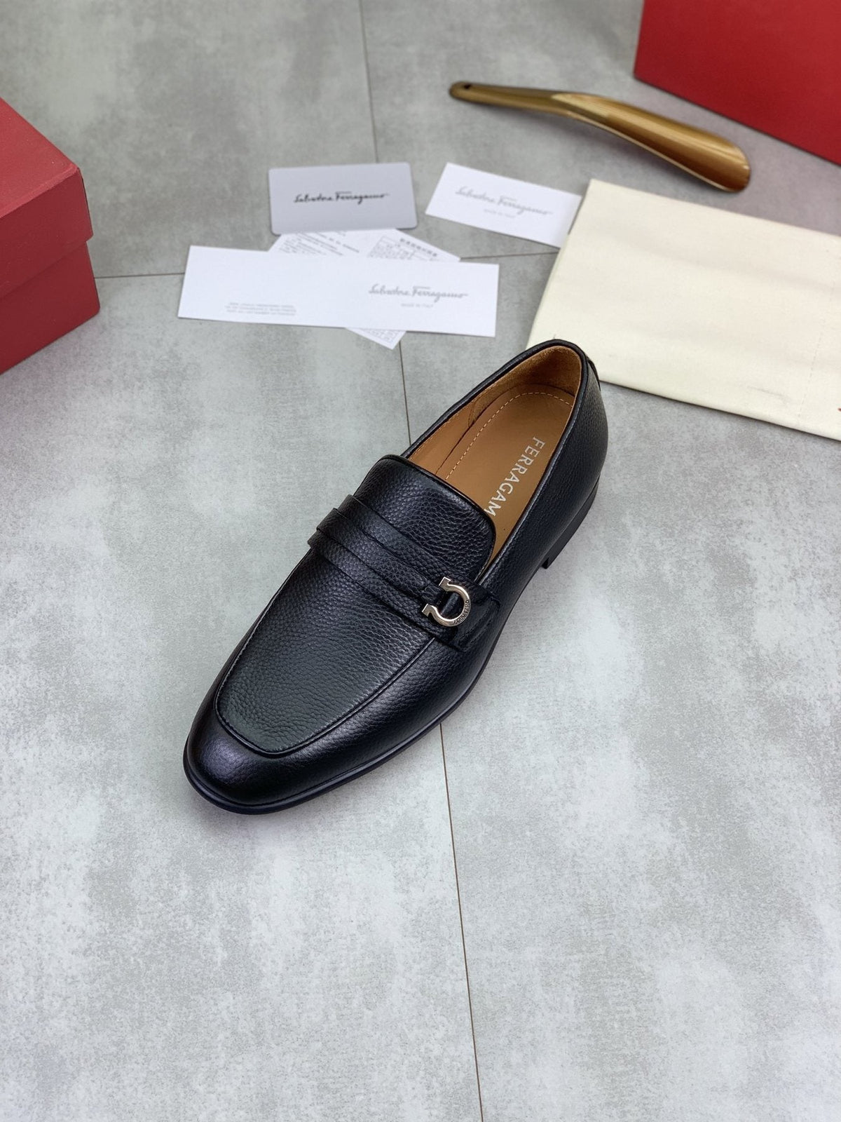 Ferragamo Men's Metal Bit Loafers - Low-Profile Heel