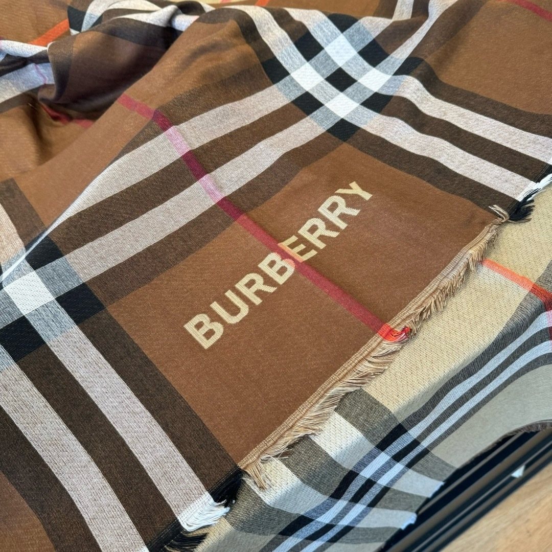 Burberry Plaid Fringe Scarf