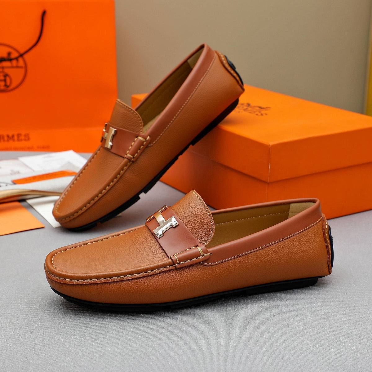 Hermès H-Hardware Slip-On Loafers