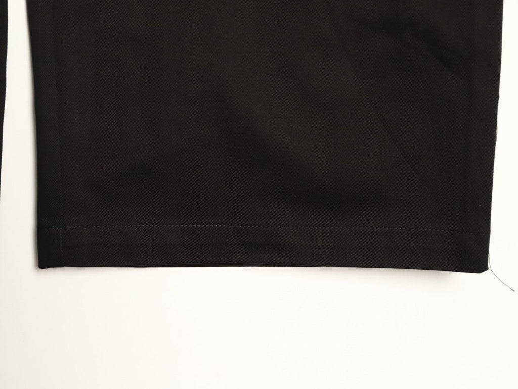Louis Vuitton Panelled Flocked Denim Trousers - Black
