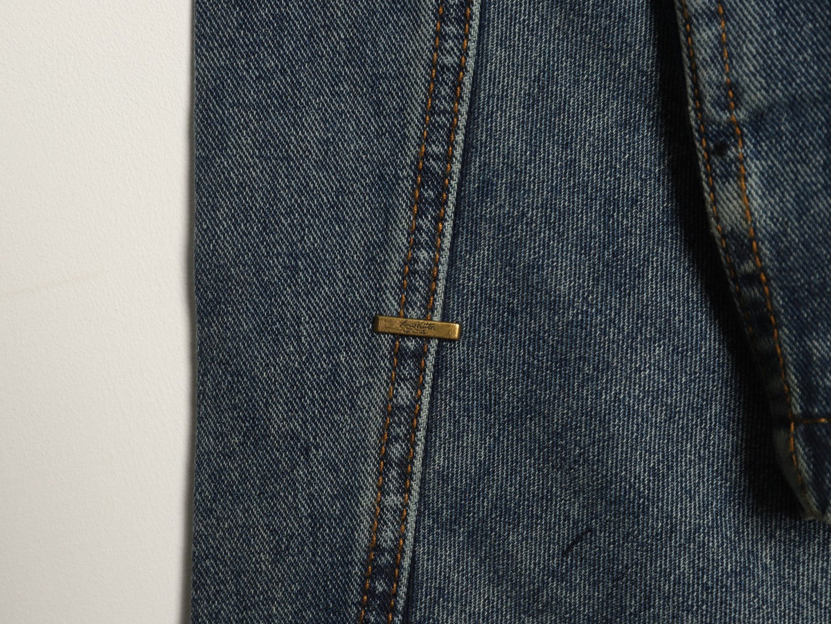 Louis Vuitton Monogram-Style Front-Panel Denim Jacket - Charcoal
